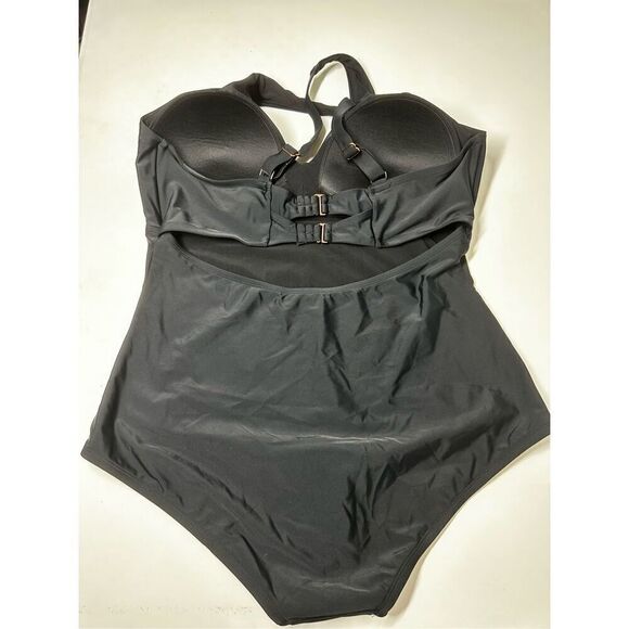 LYSA Kylie High Neck Plus Size One Piece Black Swimsuit Size 1X (18-20) - Picture 10 of 16